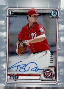 2020 Bowman Chrome #CPA-TDY Tyler Dyson Prospect Autographs Excellent