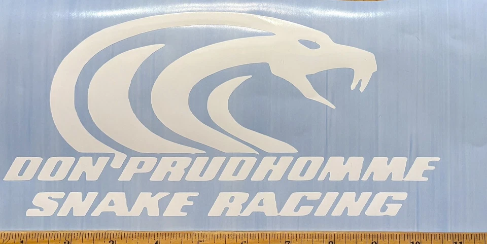 ¡NUEVO! GRANDE Don Prudhomme SNAKE RACING Blanco Brillante Troquelado Logo Calcomanía Adhesiva Foto 1 de 1