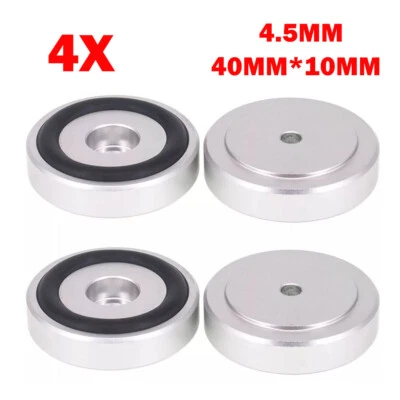 4x Silver Amplifier Feet For HIFI Turntable Audio Speaker Isolation Pads 40*10mm - Image 1 of 4