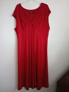 ✅ Jones New York Women’s V-Neck Red Casual Cocktail Dress Sleeveless Size XL ✅ - Picture 1 of 6