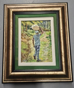 Vintage W.Clarke Signed Oil on Canvas Painting Original Art Framed Golden - Picture 1 of 11