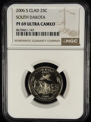 2006 S Clad South Dakota 25c Quarter NGC PF 69 Ultra Cameo - Image 1 of 4