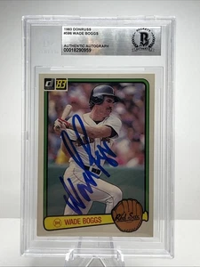 Wade Boggs HOF Boston Red Sox Signed Autographed 1983 Donruss ROOKIE Card BAS - Picture 1 of 2