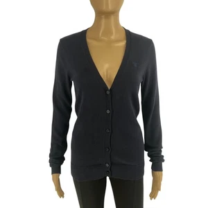 Maglione cardigan donna GANT blu navy cotone premium scollo a V taglia S - Foto 1 di 9