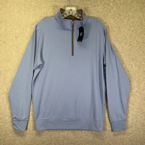 Collars & Co Sweater Mens Small Blue Performance 1/4 Zip Pullover Long Sleeve - Picture 1 of 9