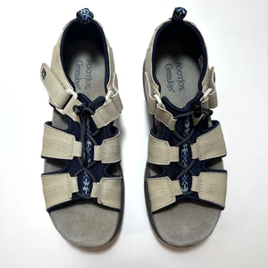 Scarpe FootJoy donna taglia 9M beige blu navy sandali da golf punte morbide atletiche 48361 - Foto 1 di 13