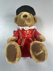 Harrods Knightsbridge Beefeater Teddy Bear Plush London Royal Guard Sitting 11” - Picture 1 of 6