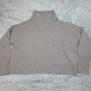 Suéter Rachel Zoe Mujer Gris Plus 2X Lana Merino Cuello Alto Suave Acogedor Preppy - Imagen 1 de 9