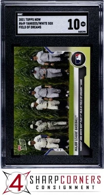 2021 TOPPS NOW #649 YANKEES-WHITE SOX FIELD OF DREAMS SGC 10 - Image 1 of 4