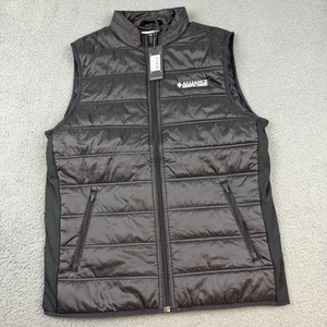 Straight Down Delta Vest Mens Small Black Full Zip Puffer Gold Performance NWT - Picture 1 of 7