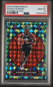 Mosaico Panini 2020-21 #7 Kawhi Leonard vitral estuche Hit PSA 10 Clippers - Imagen 1 de 2