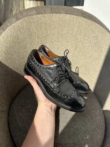 Regal Imperial Grade Brogue Derby Shoes Black Old Money US 6.5 UK 6 - Picture 1 of 14