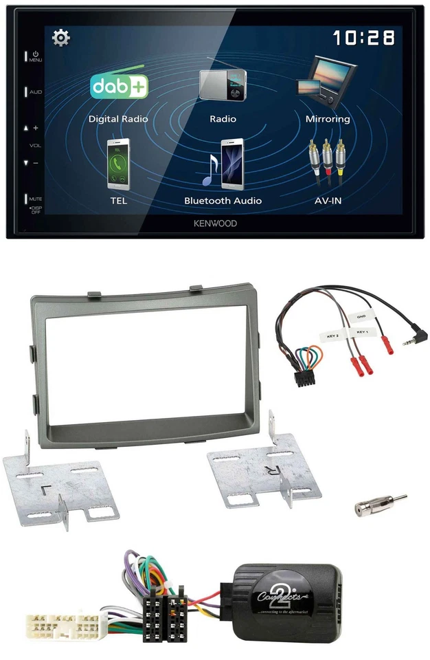 Kenwood 2DIN Bluetooth Lenkrad USB DAB Autoradio für SSangYong Rodius ab 2013 - Bild 1 von 4