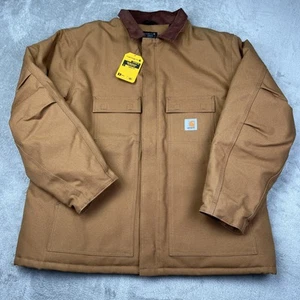 Carhartt Jacket Men's Size 2XLT Firm Duck Insulated Loose Fit Workwear 0C0003-M - Picture 1 of 13