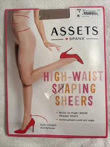Collant Spanx Assets taglia 1 nudo vita alta modellante trasparente lunghezza intera NUOVO - Foto 1 di 2
