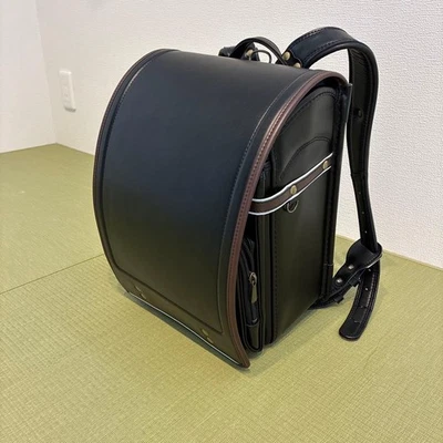 Japanese Randoseru Black Brown Bag Backpack for Child Durable One-Touch Lock - Image 1 of 4