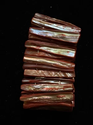 Pulsera elástica con caparazón de madreperla abulón rojo (15) Foto 1 de 4