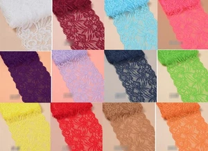 16 cm elastische Spitze Spitzenband Spitzenborte Borte Polyester viele Farben - Bild 1 von 14