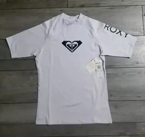 Roxy Women's Rash Guard Whole Hearted UPF 50+, Short Sleeve Sun Swim Shirt Sz M - Picture 1 of 7