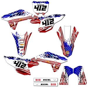 2022-2023 CRF 250 R MERICA Usa Senge Graphics Kit Compatible with Honda - Picture 1 of 10