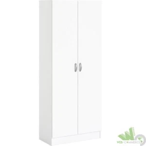 KIT ARMADIO 2 ANTE SCARPIERA BIANCA 69X34XH170 CM 5 RIPIANI MOBILE PORTASCARPE - Foto 1 di 2