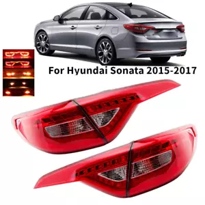 Pair Set Inner+Outer LED Tail Light Rear Brake Lamp For Hyundai Sonata 2015-2017 - Picture 1 of 15