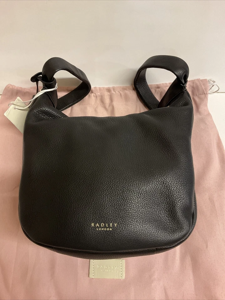 Radley London Lattice Remastered Small zip top multiway bag black H5057001