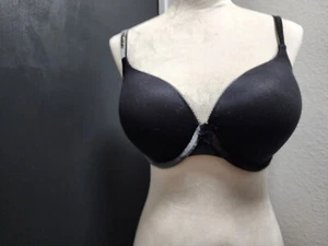 Body von Victoria Secret Bügel Perfect Shape 34DDD gefüttert schwarz Samt Träger - Bild 1 von 3