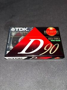 TDK D90 High Output Iec 1/Type 1 Normal Position Audio Cassette Tape New Sealed