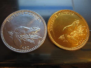 qty 2 beaver 1980 Mardi Gras Doubloon Coin new orleans - Picture 1 of 1