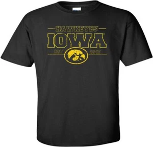 Hawkeyes Iowa Oval Tigerhawk - Iowa Hawkeyes Black t-shirt - Picture 1 of 9