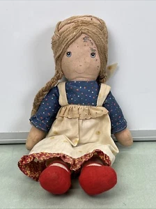 Holly Hobbie Knickerbocker Bicentennial Vintage Cloth Rag Doll Missing Hat - Picture 1 of 9