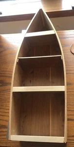 Boat Canoe Shaped Cedar Back Wood Nick Nack Shelf 27Hx5Dx9.5W - Picture 1 of 10