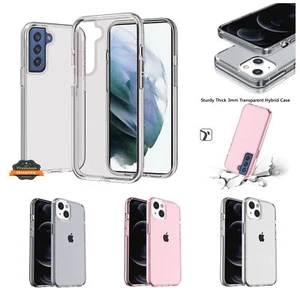 For Apple iPhone 16 Pro Transparent Thick TPU Rubber Hybrid Slim Case Cover - Picture 1 of 26