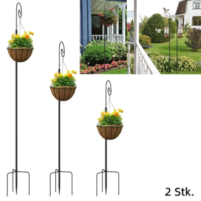 Garten Schäferhaken 2x 190 Gartenstecker Gartenstab Hirtenhaken Laternenhalter - Bild 1 von 4