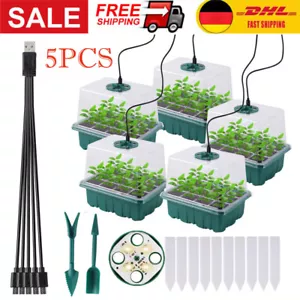 5x Mini Gewächshaus set Zimmergewächshaus Anzucht Treibhaus mit Pflanzenlampe - Bild 1 von 13