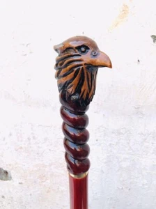 Majestic EagleEngraved Head Handle Victorian Handmade Wooden Walking Stick Cane - Picture 1 of 11