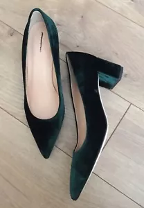 NUEVOS JCrew Avery Tacones en Terciopelo Zapatos $278 Bosque Oscuro f5215 Talla 7 - Imagen 1 de 10