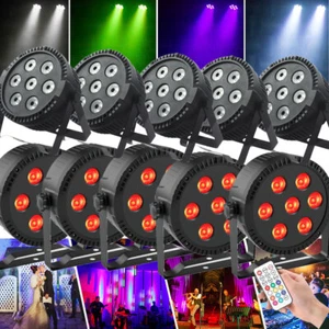 10 PIEZAS 15WX7LED RGBW PAR Luz DMX Escenario PAR Luz Fiesta Show DJ Disco Luces - Imagen 1 de 23