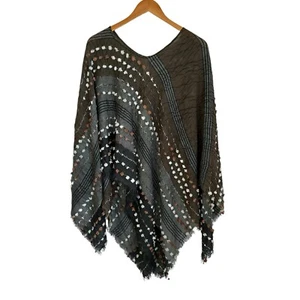 Demdaco Damen strukturierter Streifen Poncho Schal Einheitsgröße mehrfarbig - Bild 1 von 5