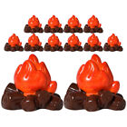  12 Pcs Landscaping Fire Model Toy Campfire Resin Crafts Ornaments