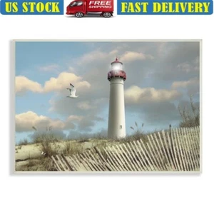 Cape May Beach Scene Canvas Art Lighthouse Seagull Wall Decor Ready to Hang New - Picture 1 of 5