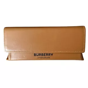 BURBERRY Camel Brown Soft Faux Leather Eyeglasses Sunglasses Magnetic Case - Picture 1 of 3