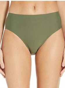 Athena Women's 174816 Solid Mid Waist Bikini Bottoms army Size 14 - Picture 1 of 1