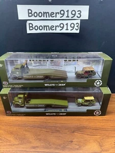 M2 Machines Auto Haulers Willys Jeep 1958 Dodge 1944 Jeep MB Chase - Picture 1 of 8