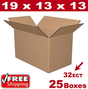 25 - 19x13x13 Cardboard Boxes Mailing Packing Shipping Box Corrugated Carton - Picture 1 of 1