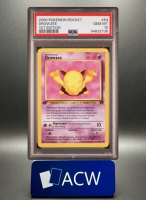 Drowzee - 2000 Team Rocket 🔥 1st Edition PSA 10 🔥 GEM Vintage Pokemon V36 - Image 1 of 3