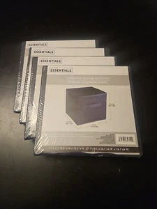 4pk!Closet Essentials Collapsible Storage Bin w/Handle Navy Blue 10.5"x10.5"x11" - Picture 1 of 6