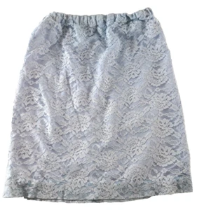 Vintage Womens Skirt Blue Purple Lace Lined Elastic Waist Retro Preppy 1960s M - Picture 1 of 5