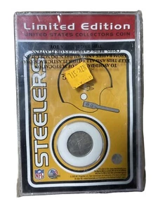 VINTAGE FOOTBALL NFL PITTSBURGH STEELERS MONETA COMMEMORATIVA STATUNITENSE IN CUSTODIA - Foto 1 di 2